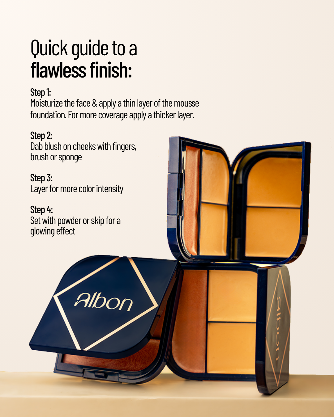 Flawless Fusion 3IN1 - Conceal, Cover & Glow – Mousse Base Foundation (Dual Shade)