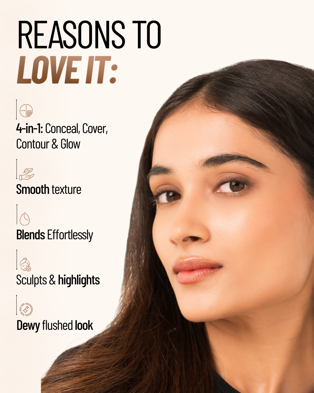 Flawless Fusion 4IN1 - Conceal, Cover, Contour & Glow – Mousse Base Foundation (Dual Shade)