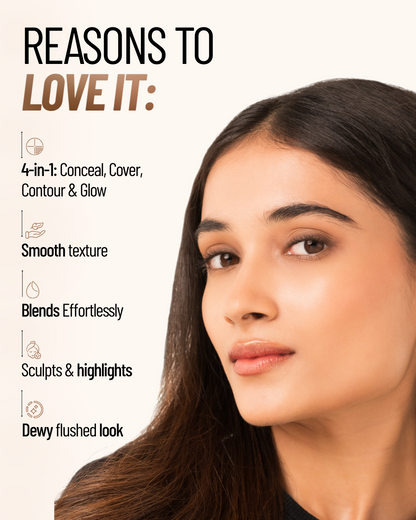 Flawless Fusion 4IN1 - Conceal, Cover, Contour & Glow – Mousse Base Foundation (Dual Shade)