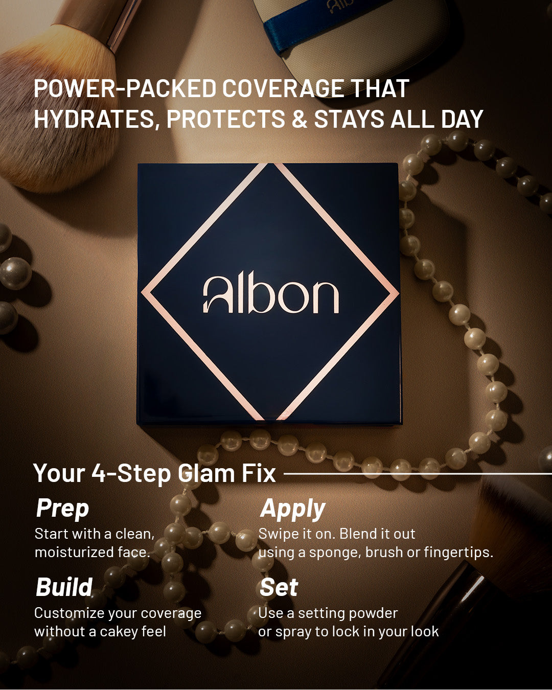 ALBON Flawless Fusion Combo | 2-in-1 Palette + Lip Sealant (Berry) | Complete Makeup Essentials