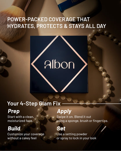 ALBON Flawless Fusion Combo | 2-in-1 Palette + Lip Sealant (Berry) | Complete Makeup Essentials