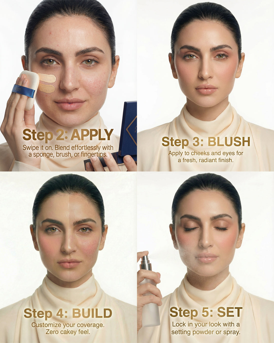 ALBON Flawless Fusion Combo | 3-in-1 Palette + Lip Sealant (Berry) | Complete Makeup Essentials